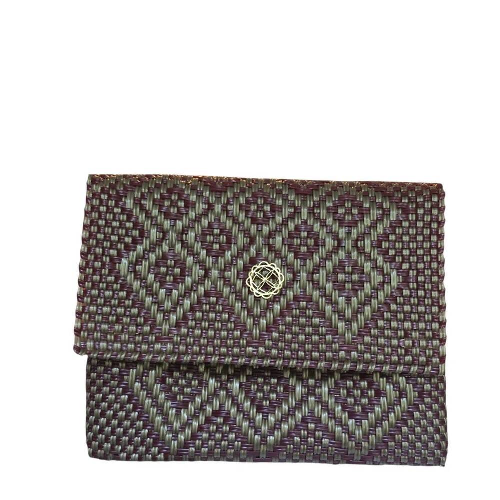 NEW LOLA'S BAG women's woven aztec crossbody bag in burgundy gold